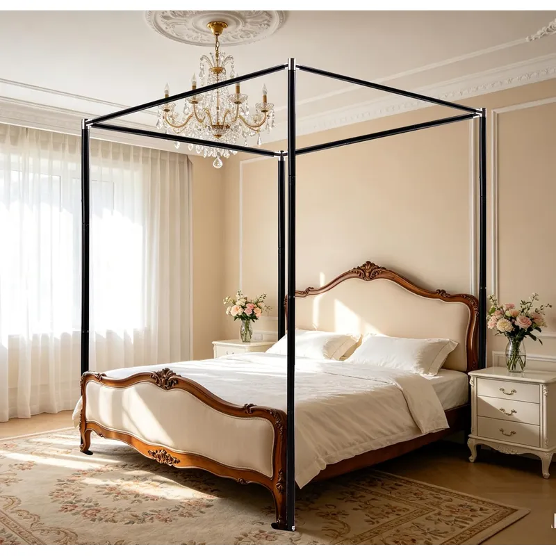 Canopy Bed Frame Metal Queen - Roestvrijstalen hemelbedframe, queensize, verdikt queensize hemelbedframe