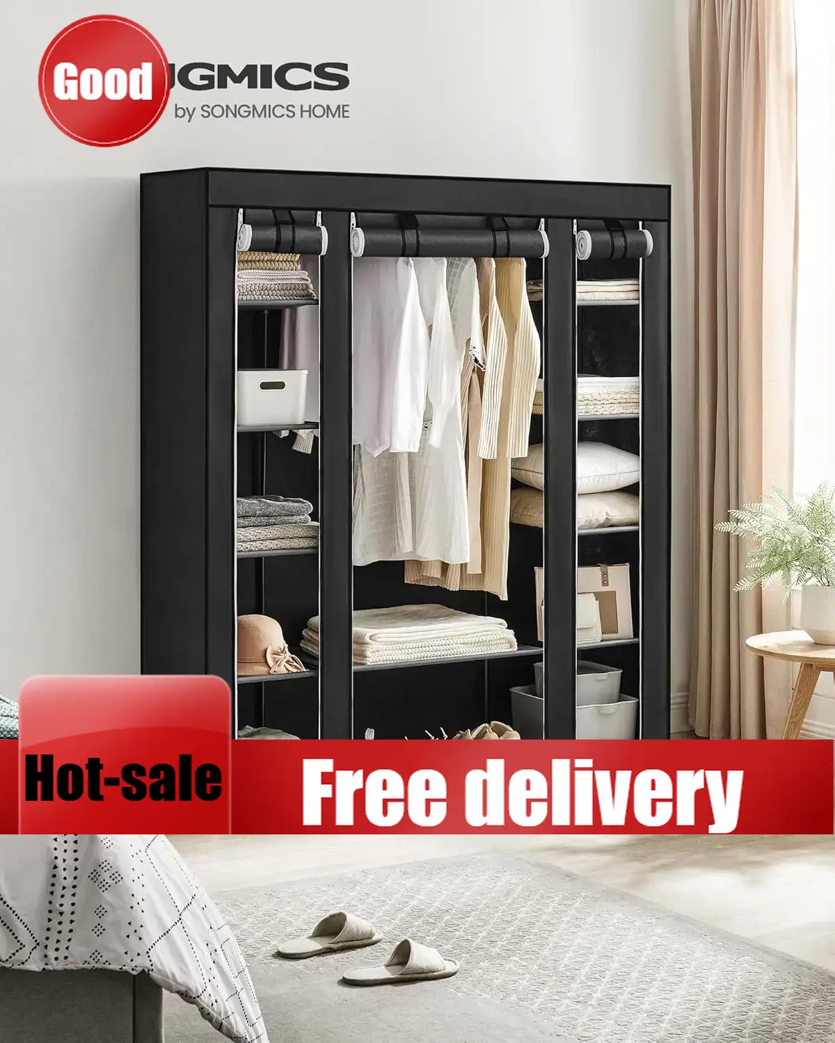 Wardrobe Closet Portable Fabric Cover - Cheng-Closet kledingkast, draagbare kledingkast voor slaapkamer,