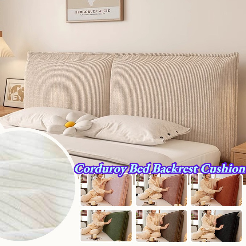 Headboard Cushion Backrest Tatami - Corduroy bedrugsteunkussen Afneembaar groot zacht hoofdbordkussen