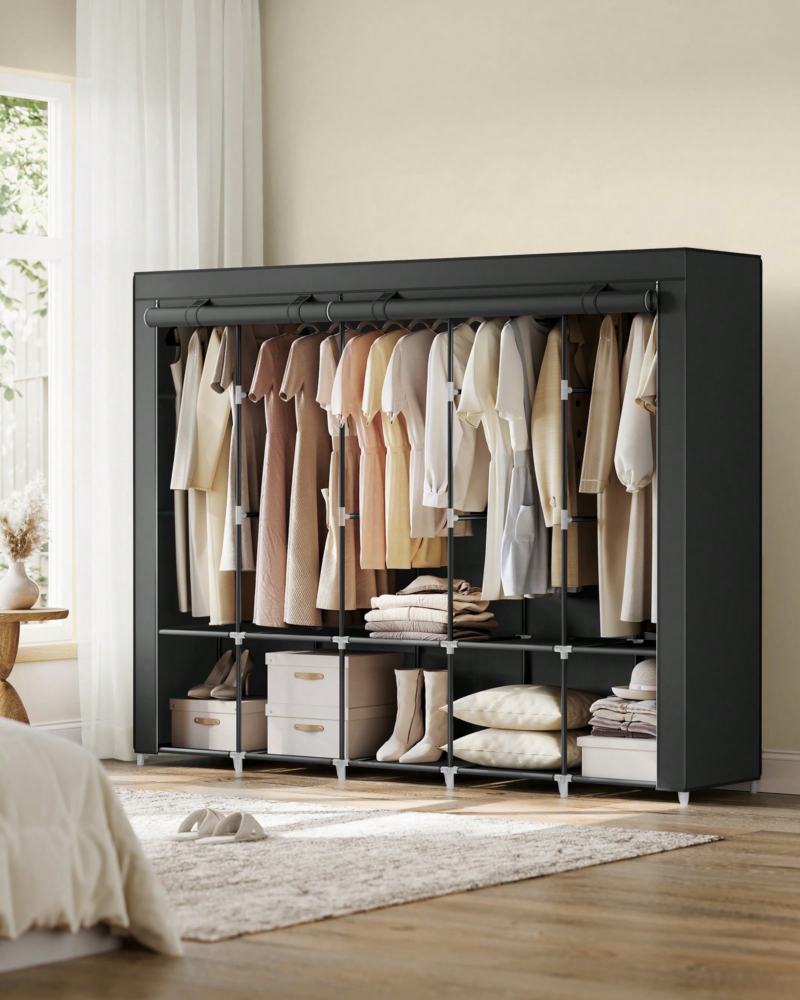 Wardrobe Closet Portable Fabric Cover - 83 inch extra grote draagbare kledingkast,