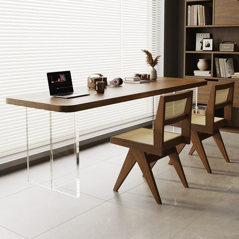 Bedroom Furniture - Noords acryl zwevend bureau van massief