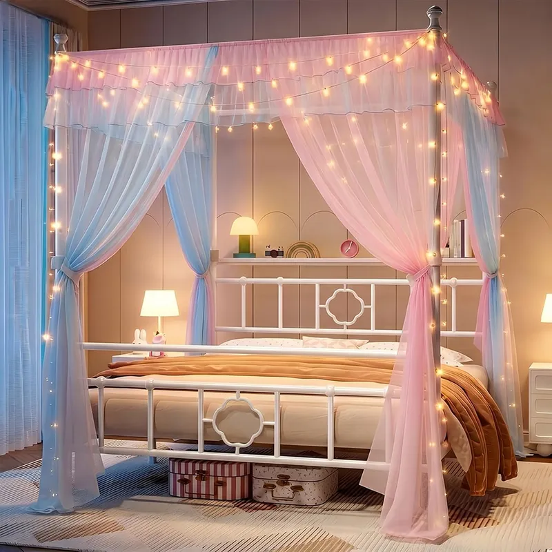 Canopy Bed Frame Metal Queen - Queen bedframe met opbergruimte in het