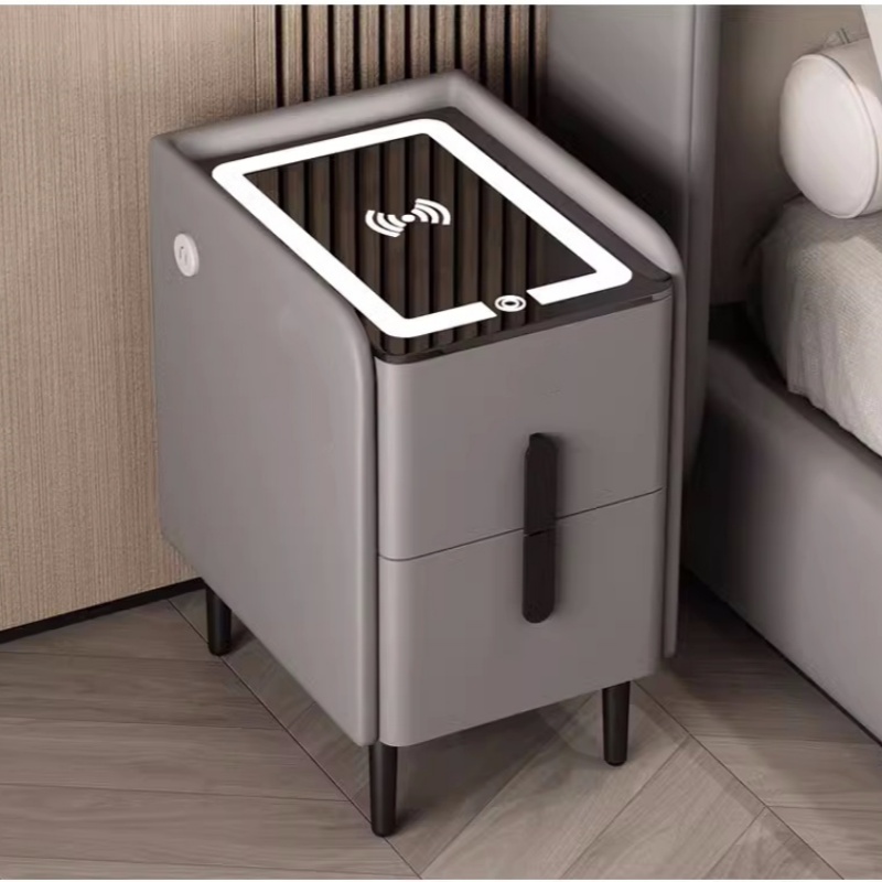 Solid Wood Nightstand 2 Drawers - Slim nachtkastje in Scandinavische stijl met
