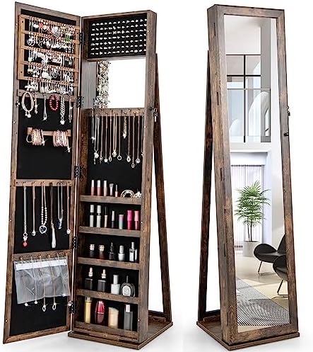 Full Length Mirror Jewelry Armoire - Sieradenkast met spiegel in volle lengte,