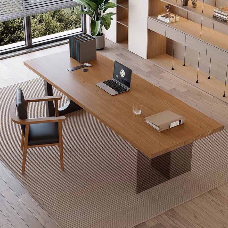 Office Furniture - Italiaans acryl zwevend houten bureau Modern