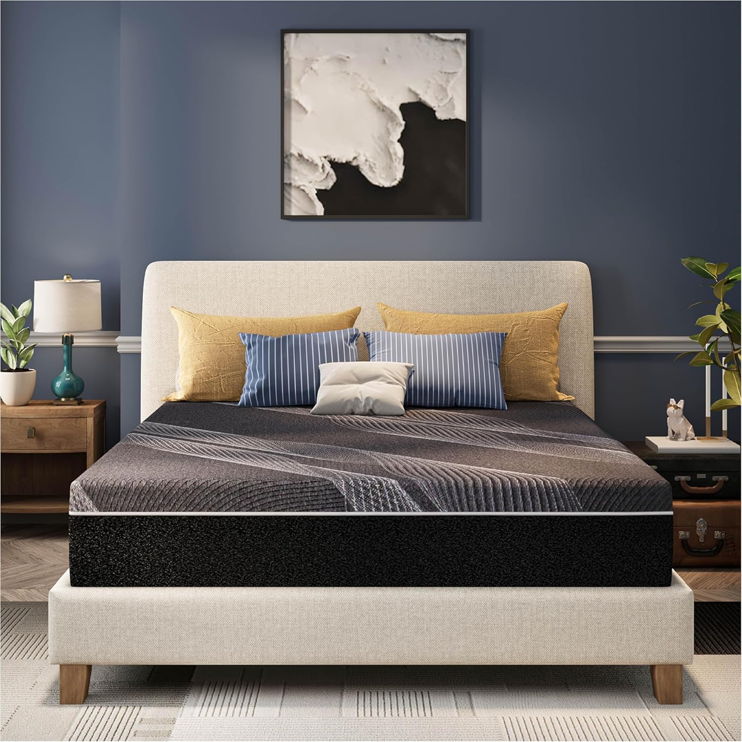 Memory Foam Mattress In A Box Queen - 12 inch queensize matras, bamboe-houtskool traagschuimmatras,
