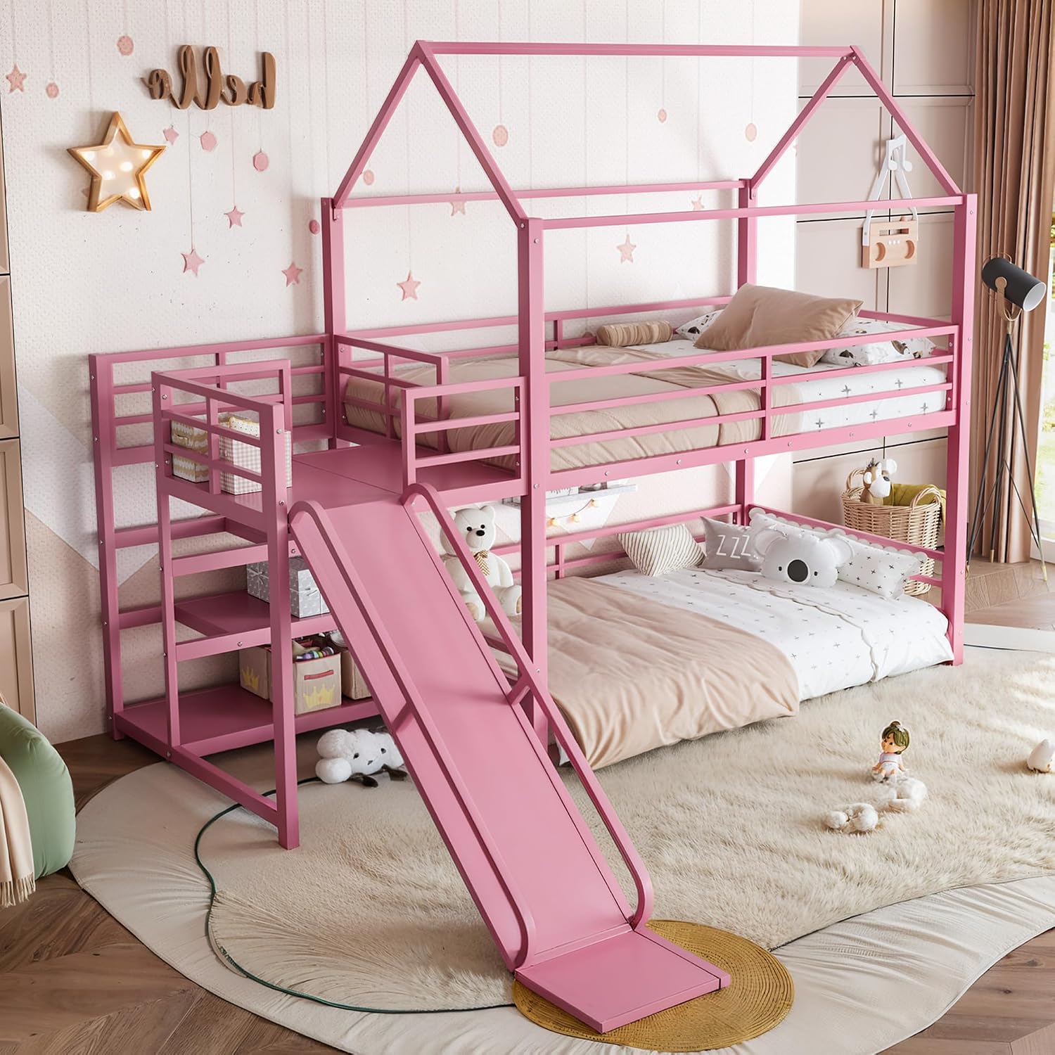 Bunk Bed With Stairs And Slide - Tweepersoons stapelbed met glijbaan en opbergruimte