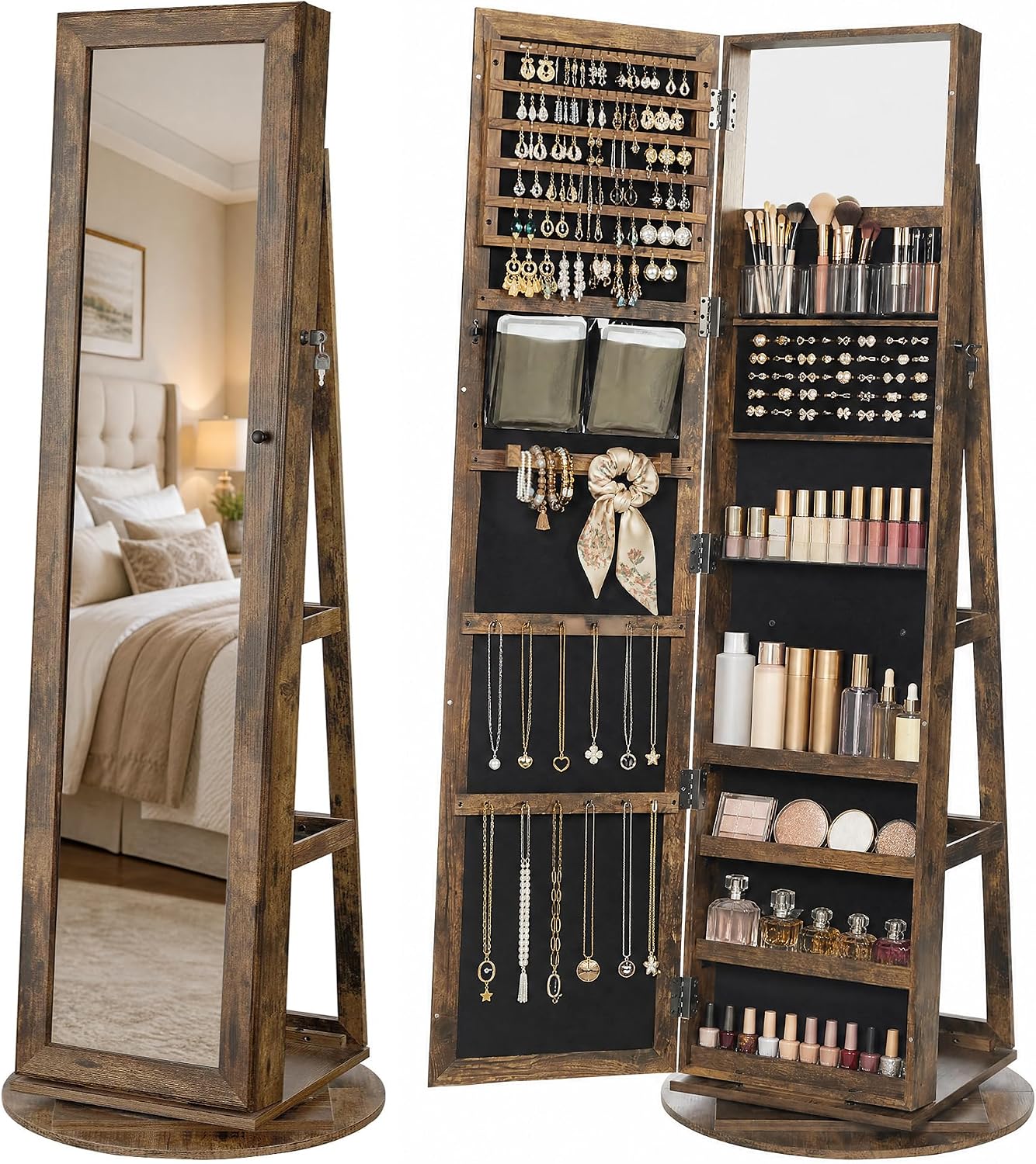 Full Length Mirror Jewelry Armoire - Staande sieradenkast, spiegel over de volledige