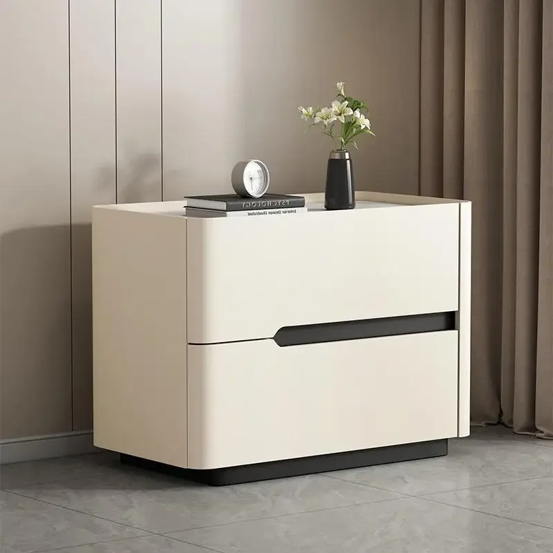 Solid Wood Nightstand 2 Drawers - Scandinavisch modern nachtkastje met opbergruimte Esthetisch