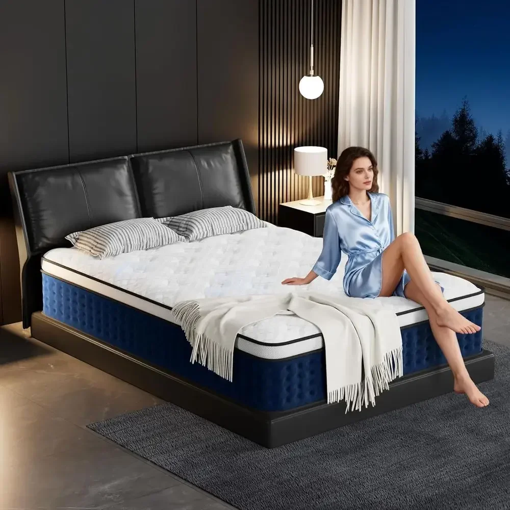 Memory Foam Mattress In A Box Queen - 12 inch hybride matras queensize in