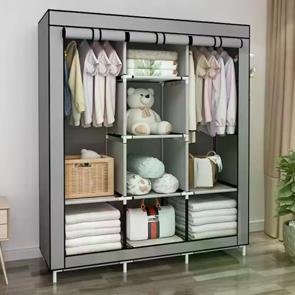Wardrobe Closet Portable Fabric Cover - 64-inch draagbare overdekte kast van niet-geweven