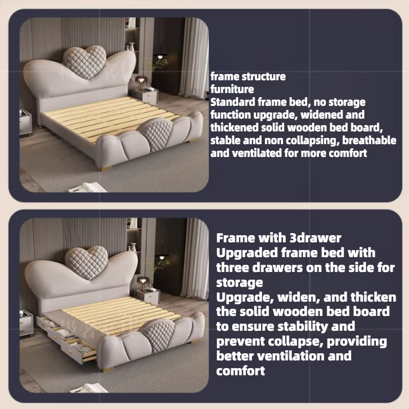 200x220cm Tweepersoonsbed Quee - King Size Bed Frame With Storage Drawers recensie en prijs