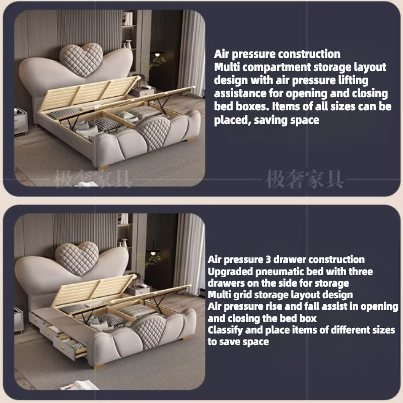 200x220cm Tweepersoonsbed Quee - King Size Bed Frame With Storage Drawers recensie en prijs