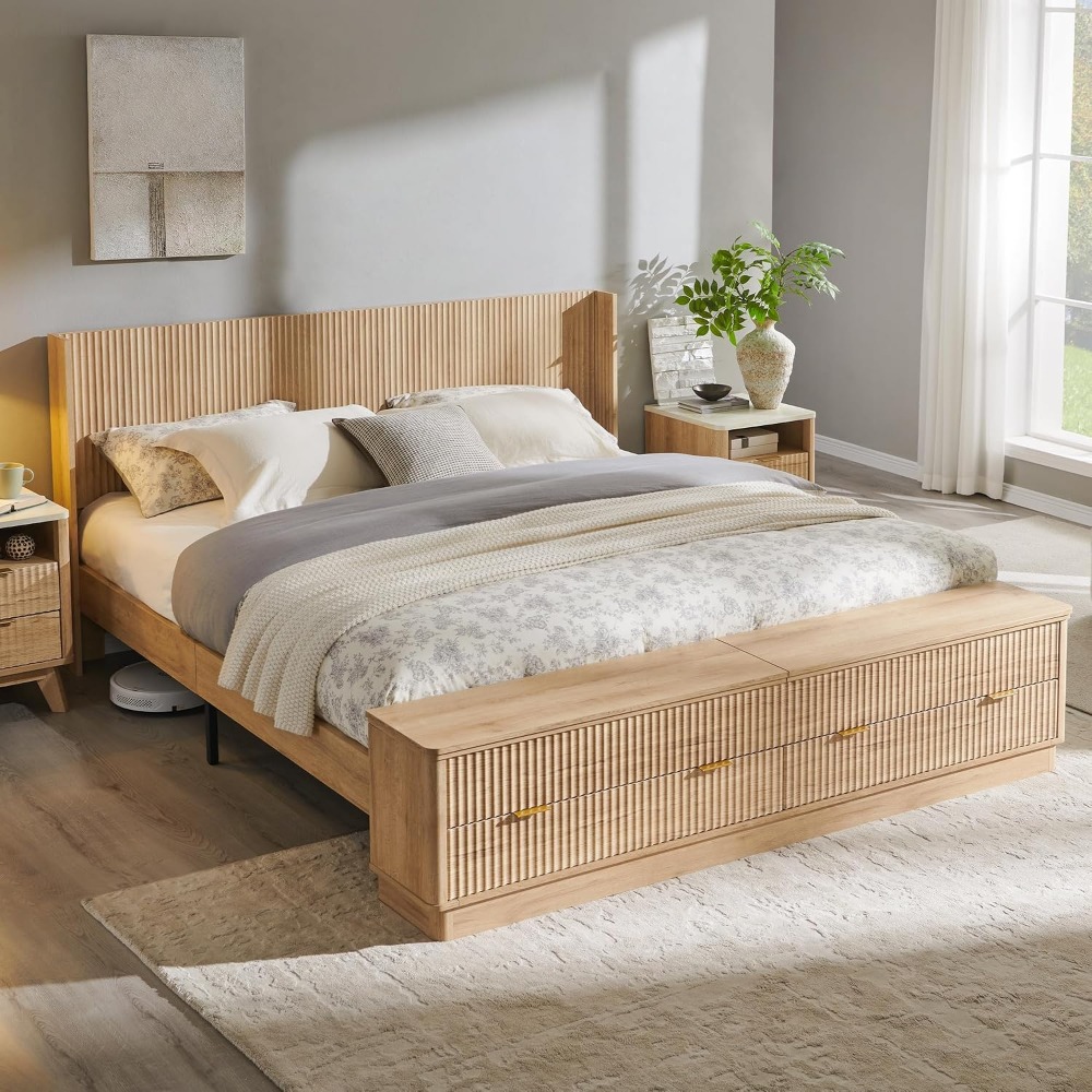 Kingsize bedframe met opbergba - King Size Bed Frame With Storage Drawers recensie en prijs
