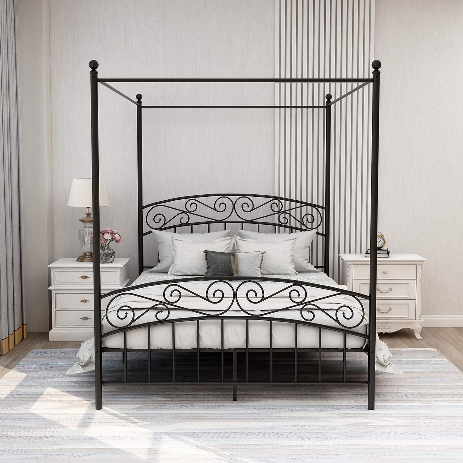 Queensize metalen hemelbedfram - Canopy Bed Frame Metal Queen recensie en prijs