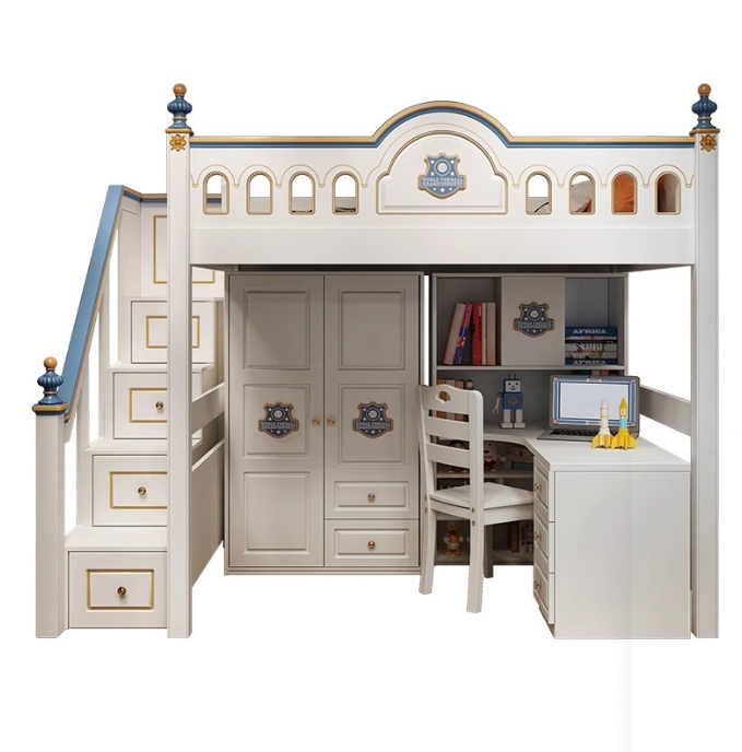 Kasteelbedden van hout voor ki - Bunk Bed With Stairs And Slide recensie en prijs