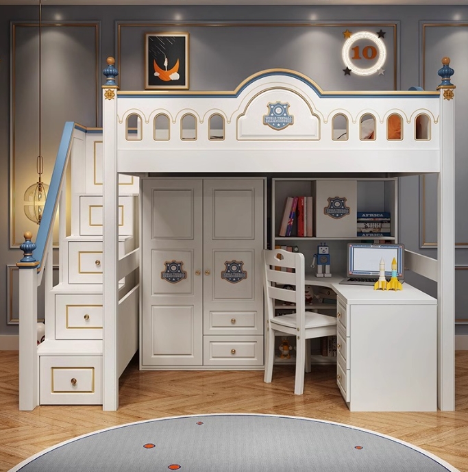 Kasteelbedden van hout voor ki - Bunk Bed With Stairs And Slide recensie en prijs