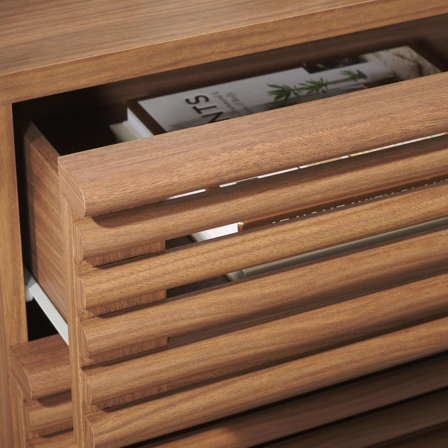 Averi donker walnoothouten nac - Solid Wood Nightstand 2 Drawers recensie en prijs