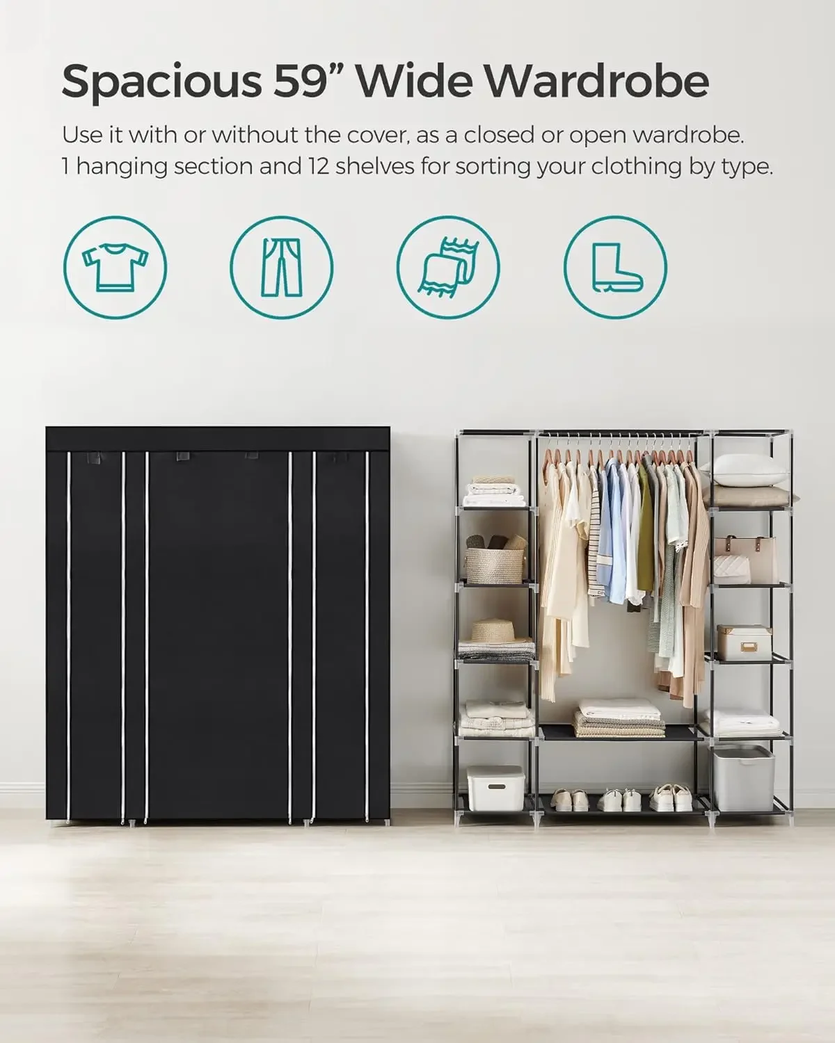 Cheng-Closet kledingkast, draa - Wardrobe Closet Portable Fabric Cover recensie en prijs
