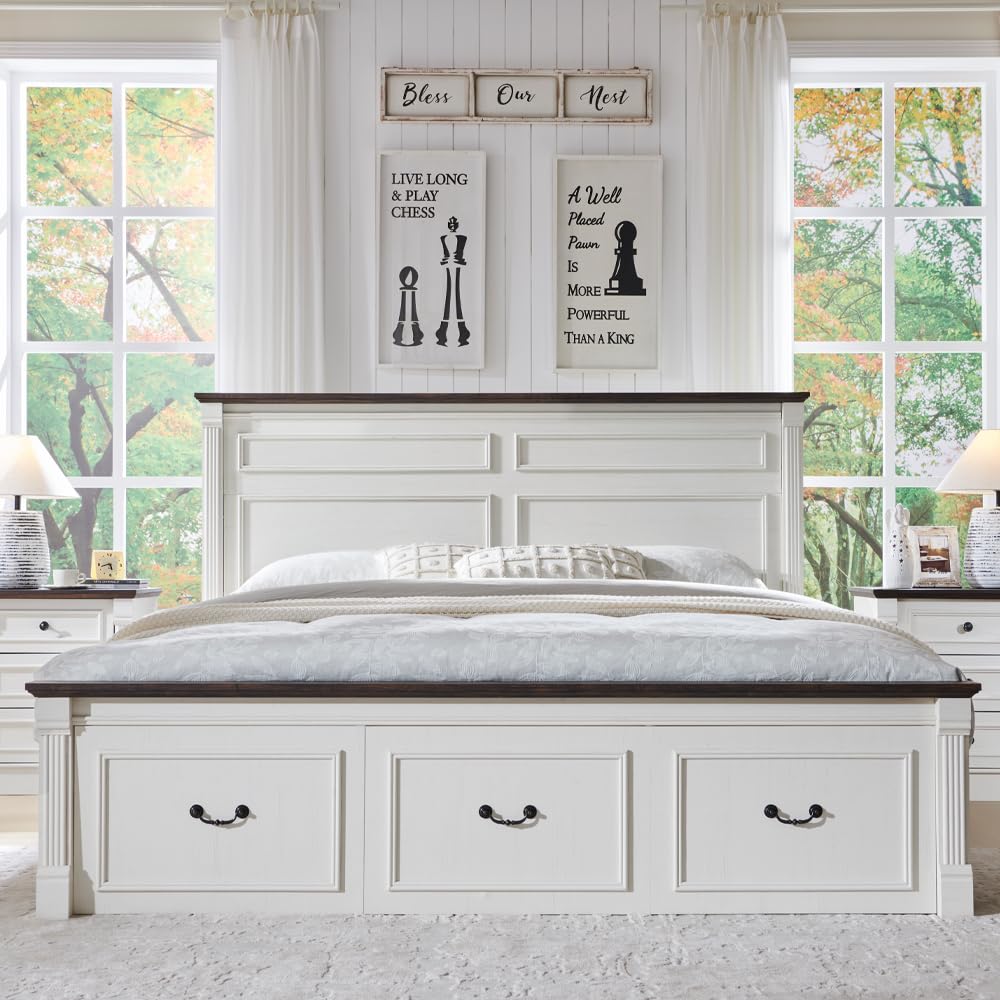 Boerderijstijl Kingsize Bedfra - King Size Bed Frame With Storage Drawers recensie en prijs