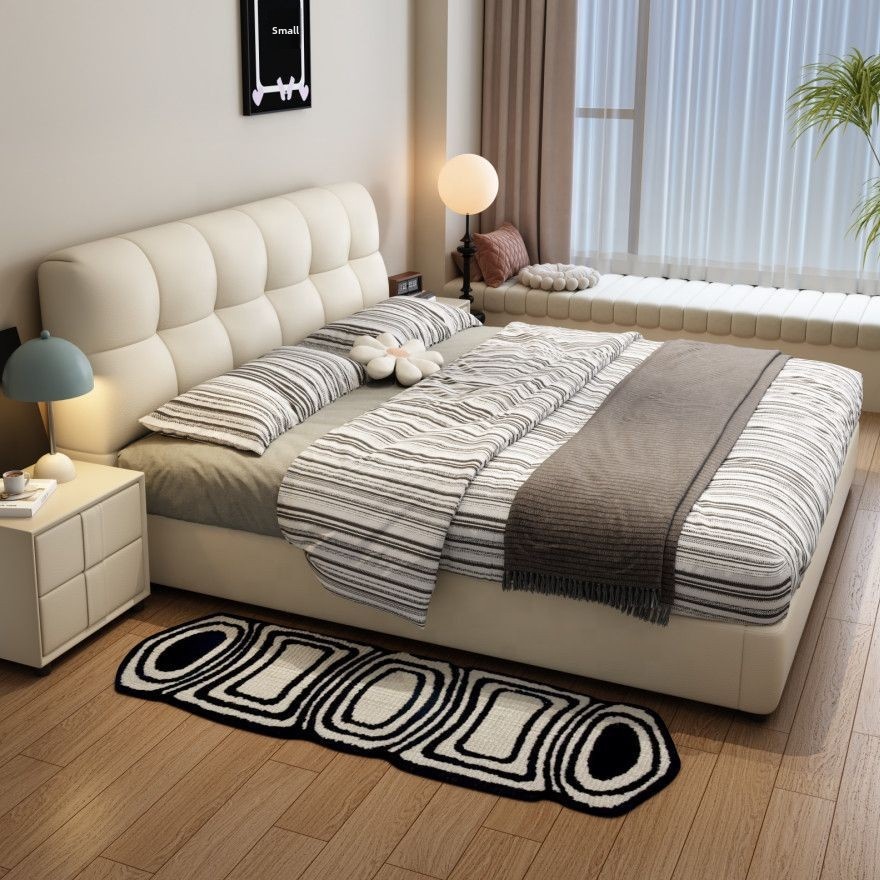 # Zwart gestoffeerd lederen op - King Size Bed Frame With Storage Drawers recensie en prijs
