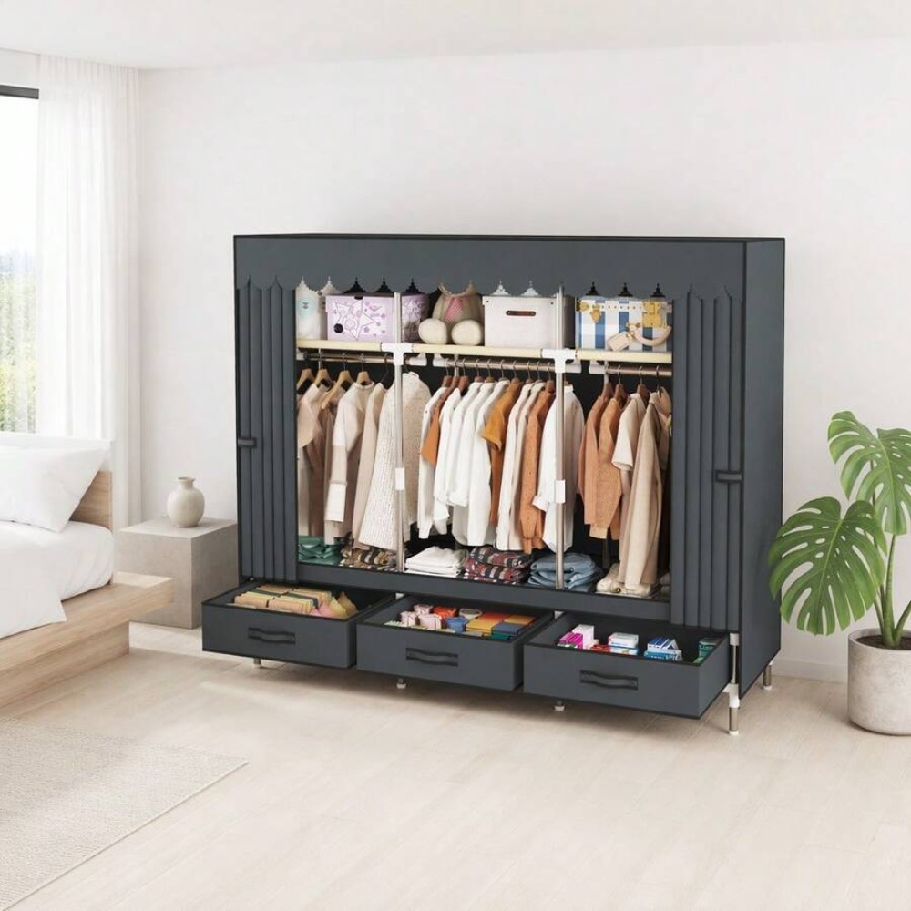 Draagbare kledingkast met 16 m - Wardrobe Closet Portable Fabric Cover recensie en prijs