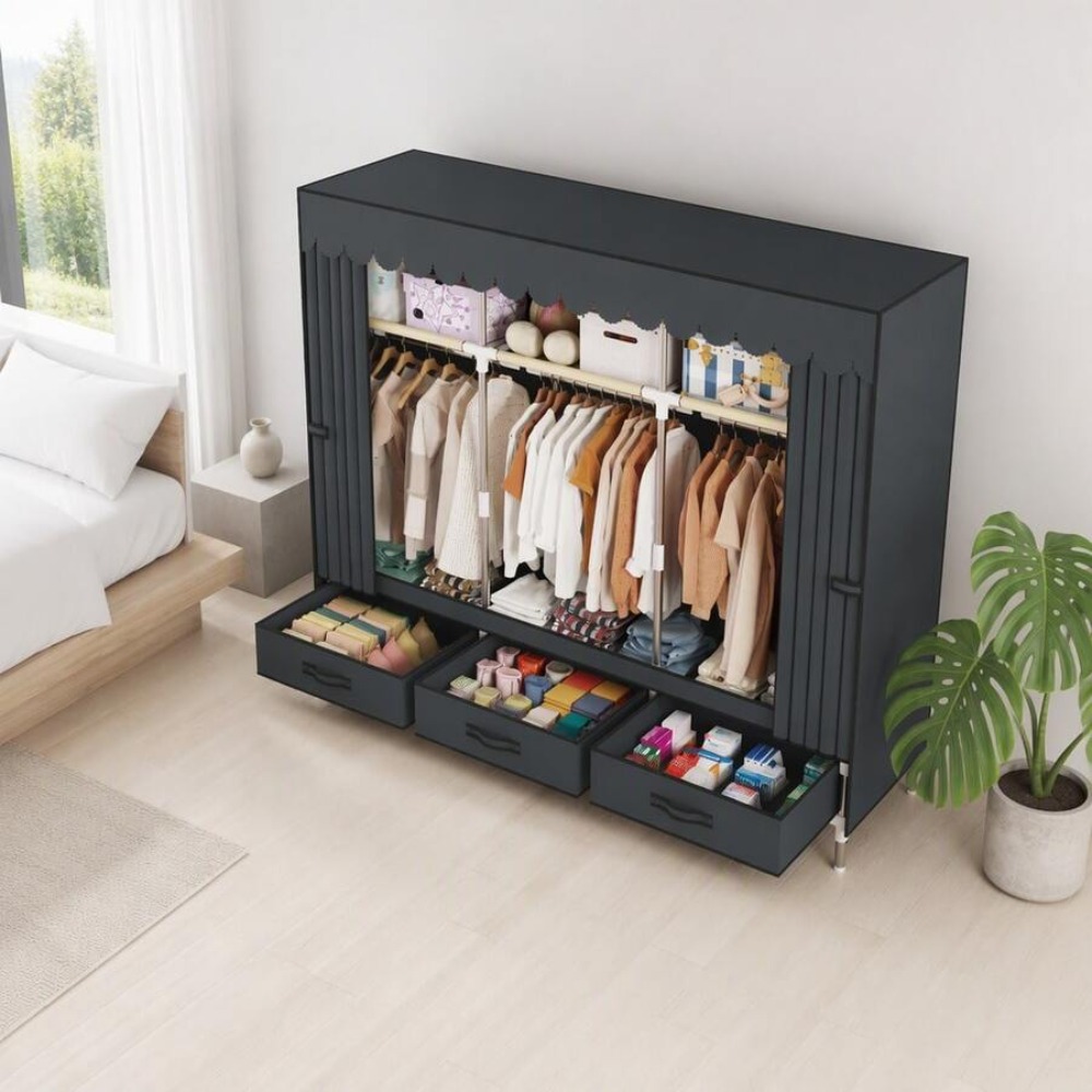Draagbare kledingkast met 16 m - Wardrobe Closet Portable Fabric Cover recensie en prijs