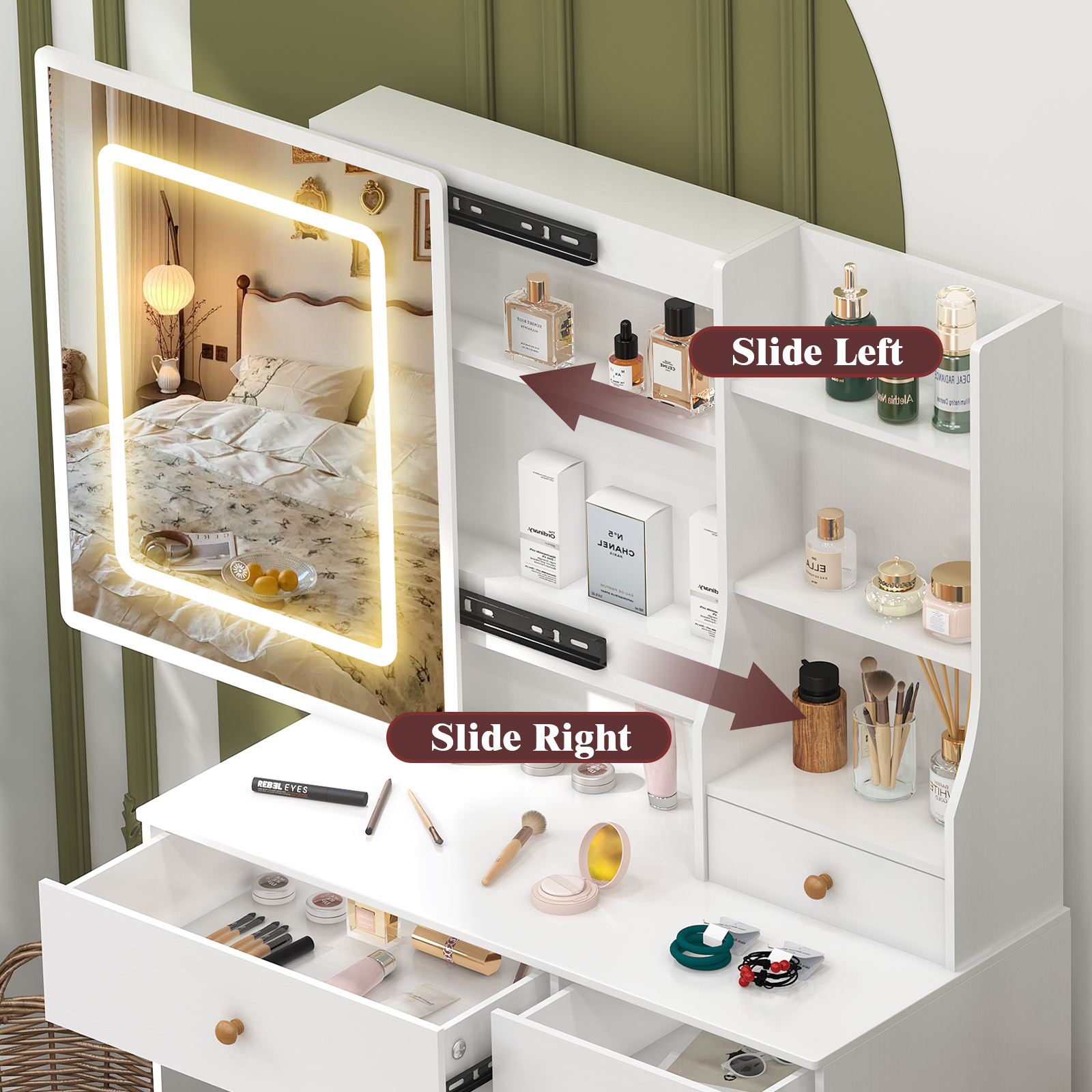 Teousev Witte Make-up Kaptafel - Dressing Table Vanity With Lighted Mirror recensie en prijs