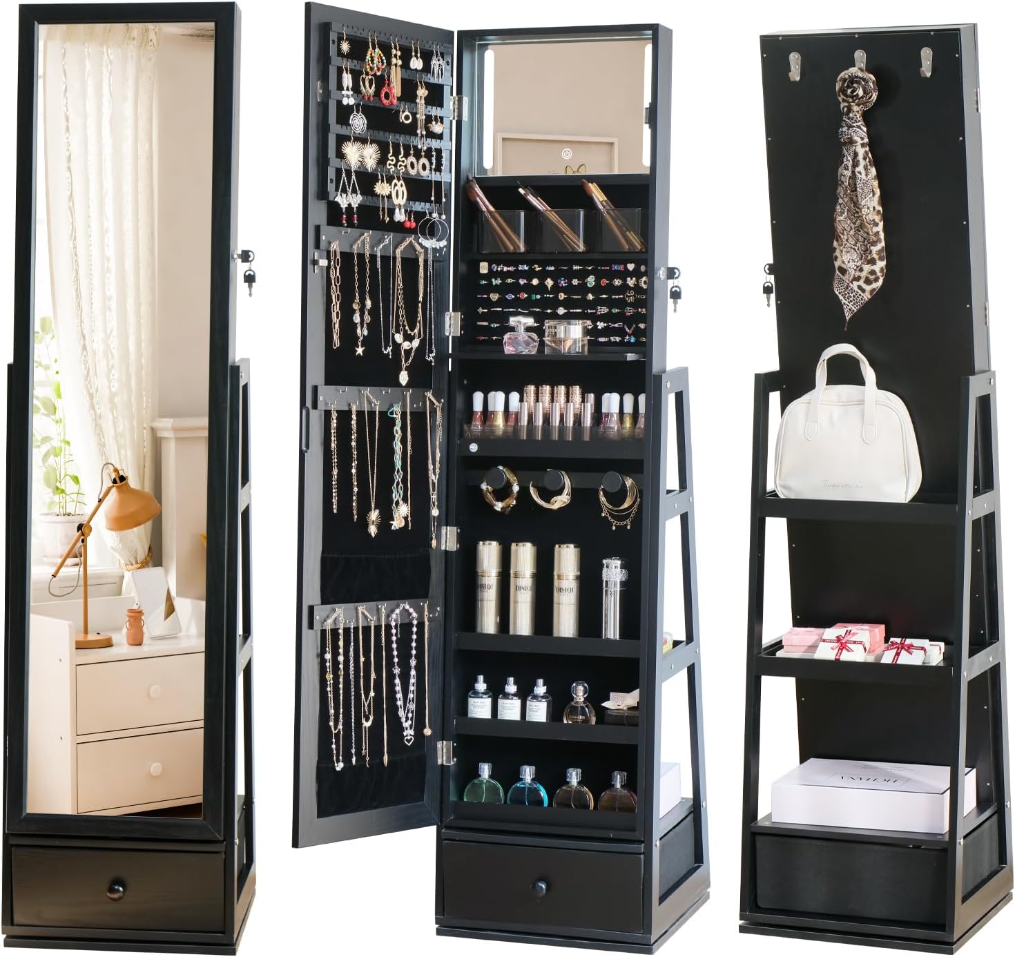 Volledig Opvallende Sieradenka - Full Length Mirror Jewelry Armoire recensie en prijs