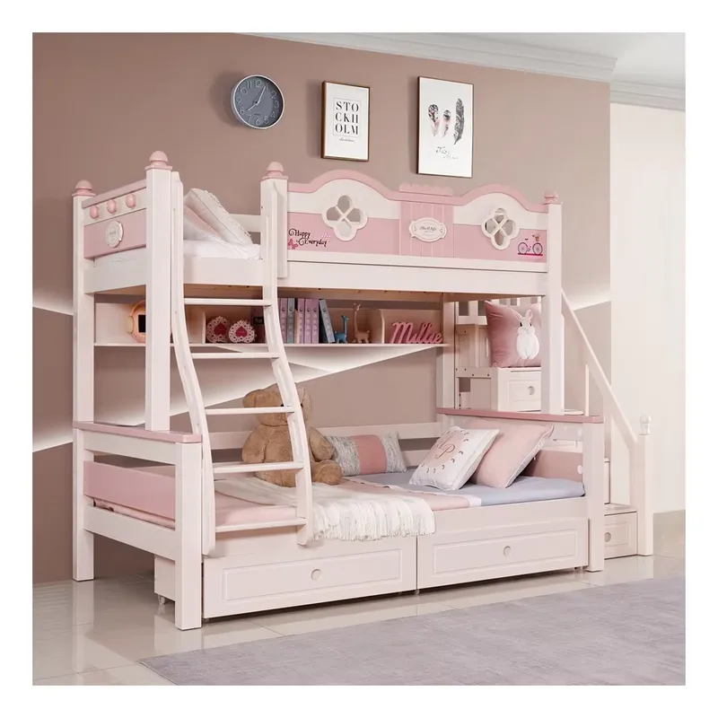 Modern luxe prinsessen stapelb - Bunk Bed With Stairs And Slide recensie en prijs