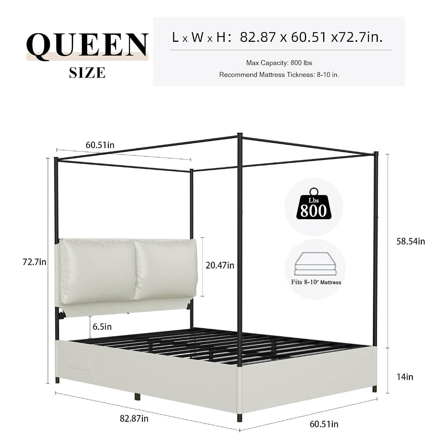 Queen hemelbedframe met gestof - Canopy Bed Frame Metal Queen recensie en prijs