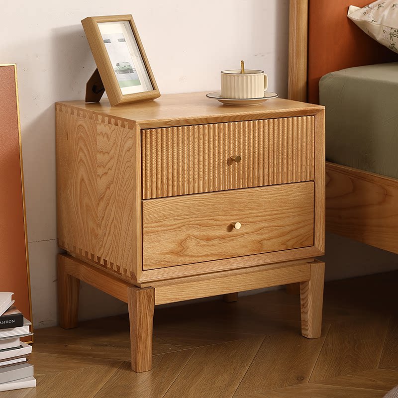 Retro nachtkastjes van massief - Solid Wood Nightstand 2 Drawers recensie en prijs