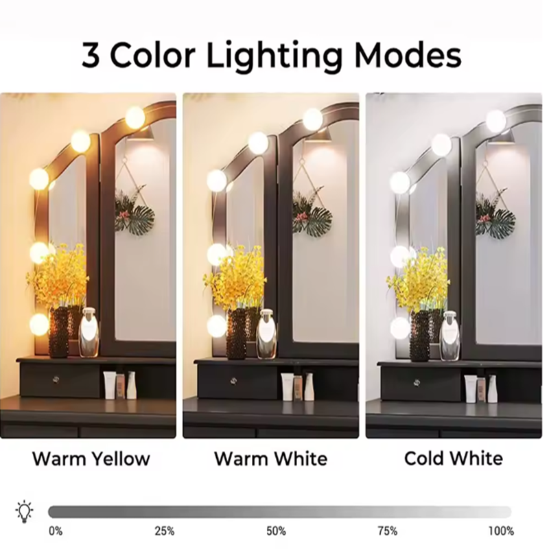 Afneembare LED-spiegelverlicht - Dressing Table Vanity With Lighted Mirror recensie en prijs