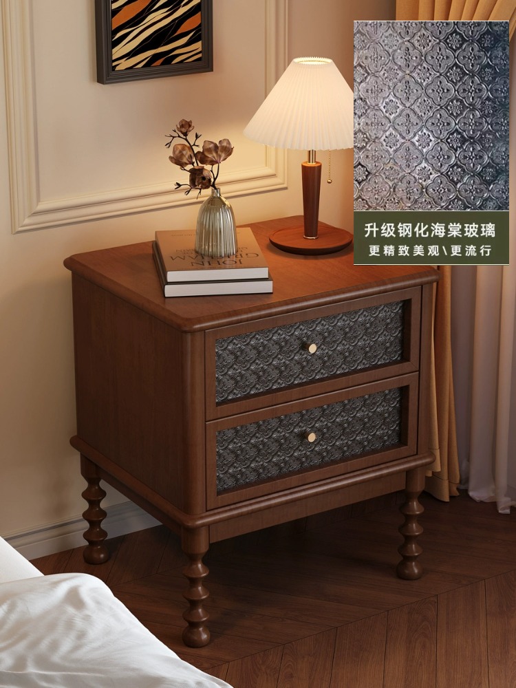 Vintage nachtkastjes bedrukt g - Solid Wood Nightstand 2 Drawers recensie en prijs