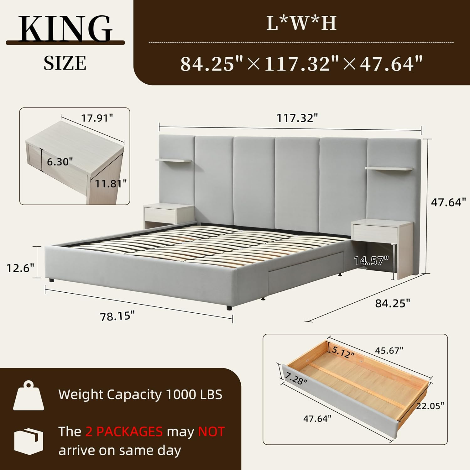 Kingsize bedframe met opbergru - King Size Bed Frame With Storage Drawers recensie en prijs