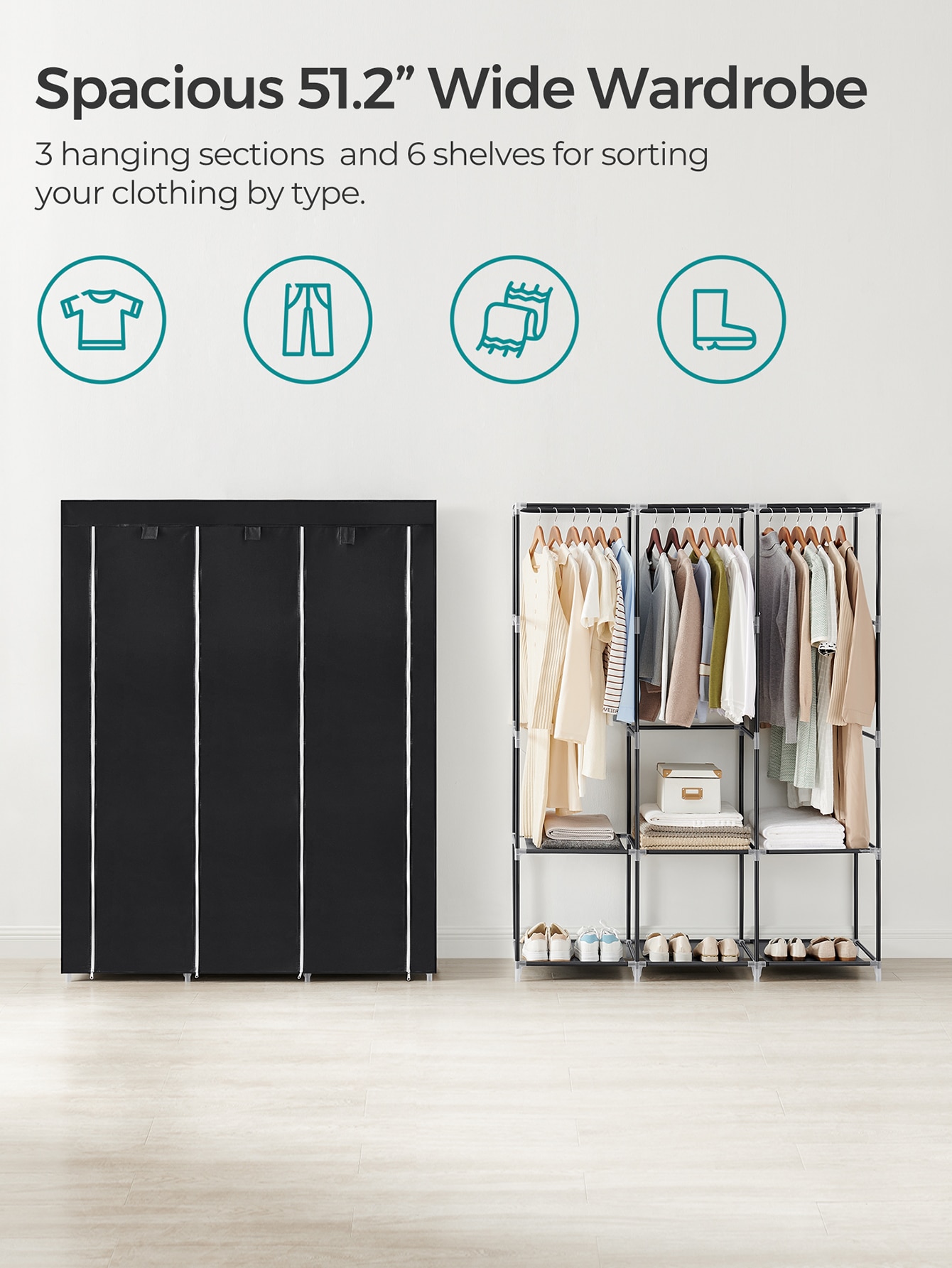 Draagbare kastorganizer, moder - Wardrobe Closet Portable Fabric Cover recensie en prijs