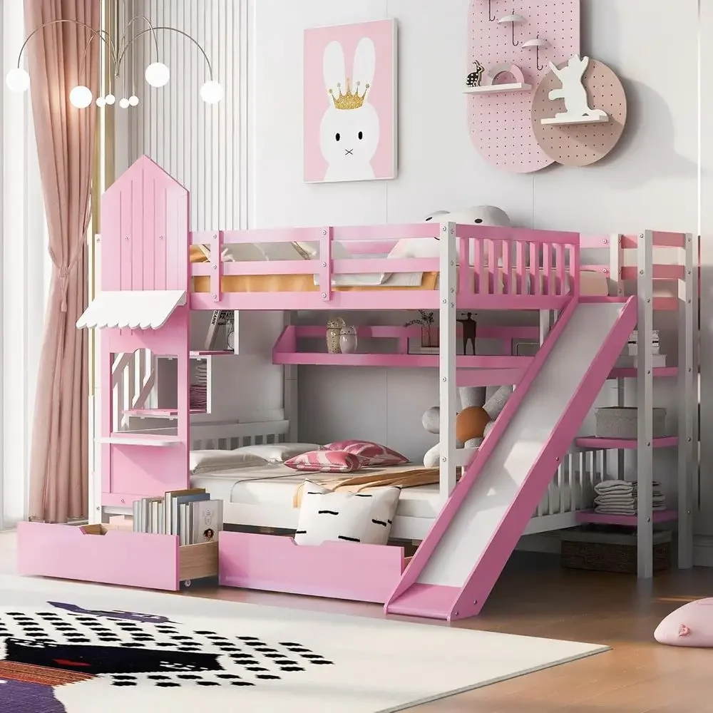Kinderstapelbed met trap, glij - Bunk Bed With Stairs And Slide recensie en prijs