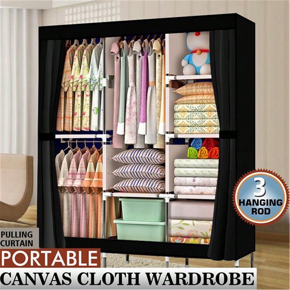 71 inch draagbare kledingkast, - Wardrobe Closet Portable Fabric Cover recensie en prijs