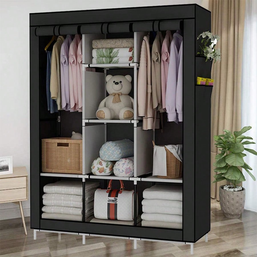 71 inch draagbare kledingkast, - Wardrobe Closet Portable Fabric Cover recensie en prijs