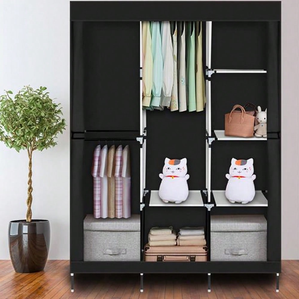 71 inch draagbare kledingkast, - Wardrobe Closet Portable Fabric Cover recensie en prijs