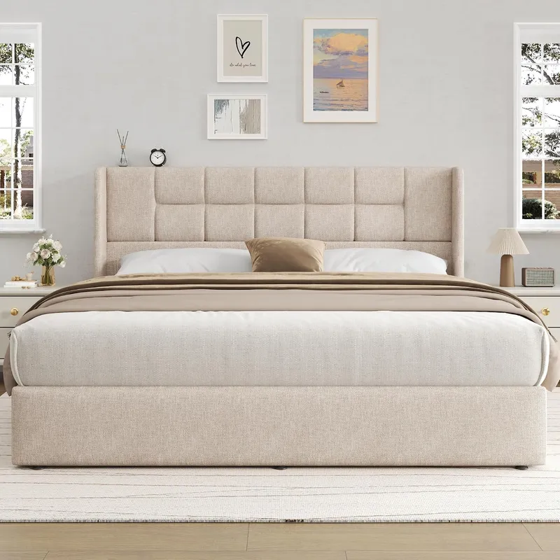 Bedframe met hydraulische gasv - Gas Lift Storage Bed Hydraulic recensie en prijs