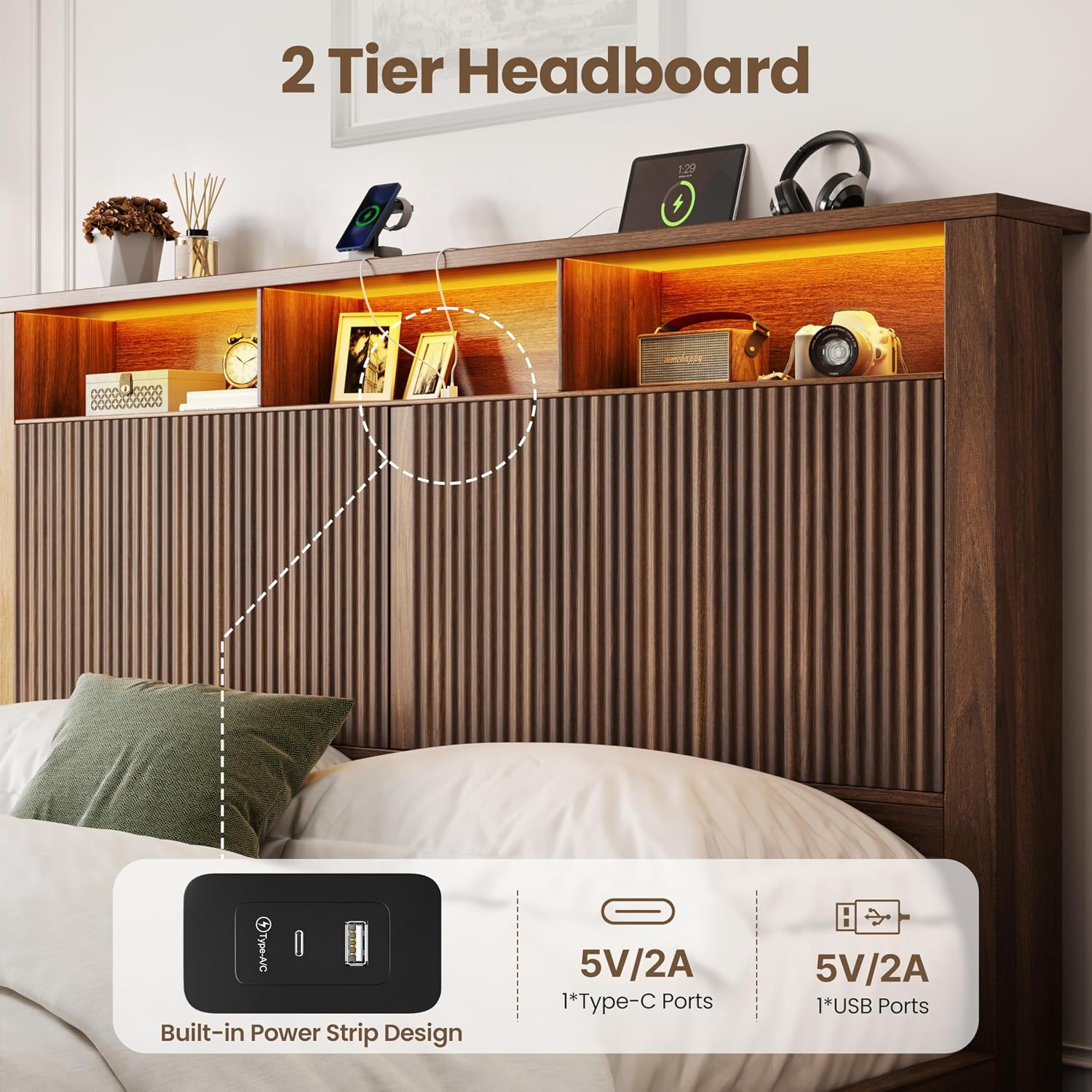 Kingsize bedframe en hoofdeind - King Size Bed Frame With Storage Drawers recensie en prijs