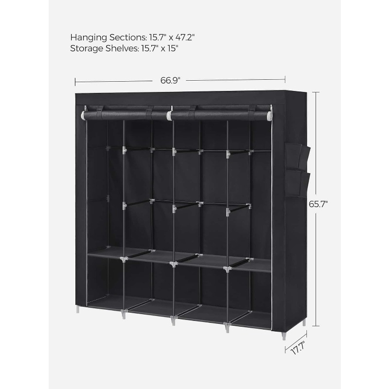 Draagbare kast, kledingkast-or - Wardrobe Closet Portable Fabric Cover recensie en prijs