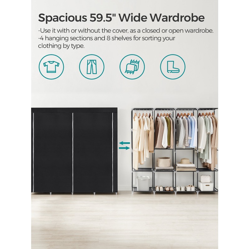Draagbare kast, kledingkast-or - Wardrobe Closet Portable Fabric Cover recensie en prijs