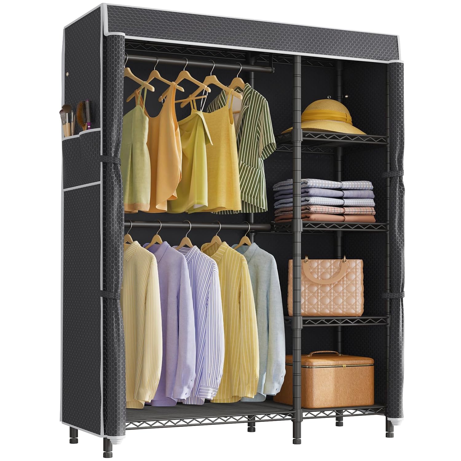 Draagbare kledingkast, stevig  - Wardrobe Closet Portable Fabric Cover recensie en prijs