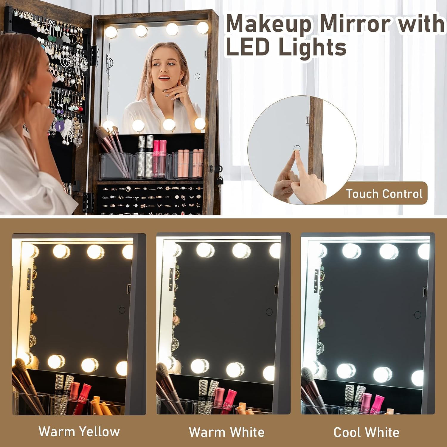 Draaibare sieradenkast met spi - Full Length Mirror Jewelry Armoire recensie en prijs