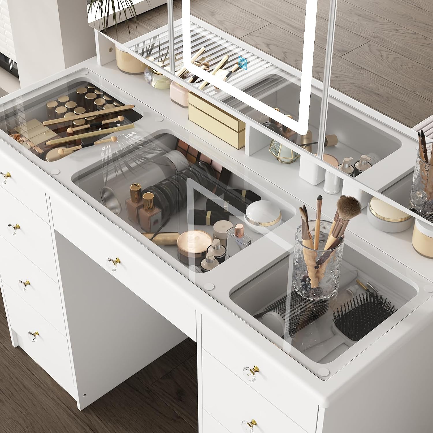 Kaptafel met spiegel en verlic - Dressing Table Vanity With Lighted Mirror recensie en prijs