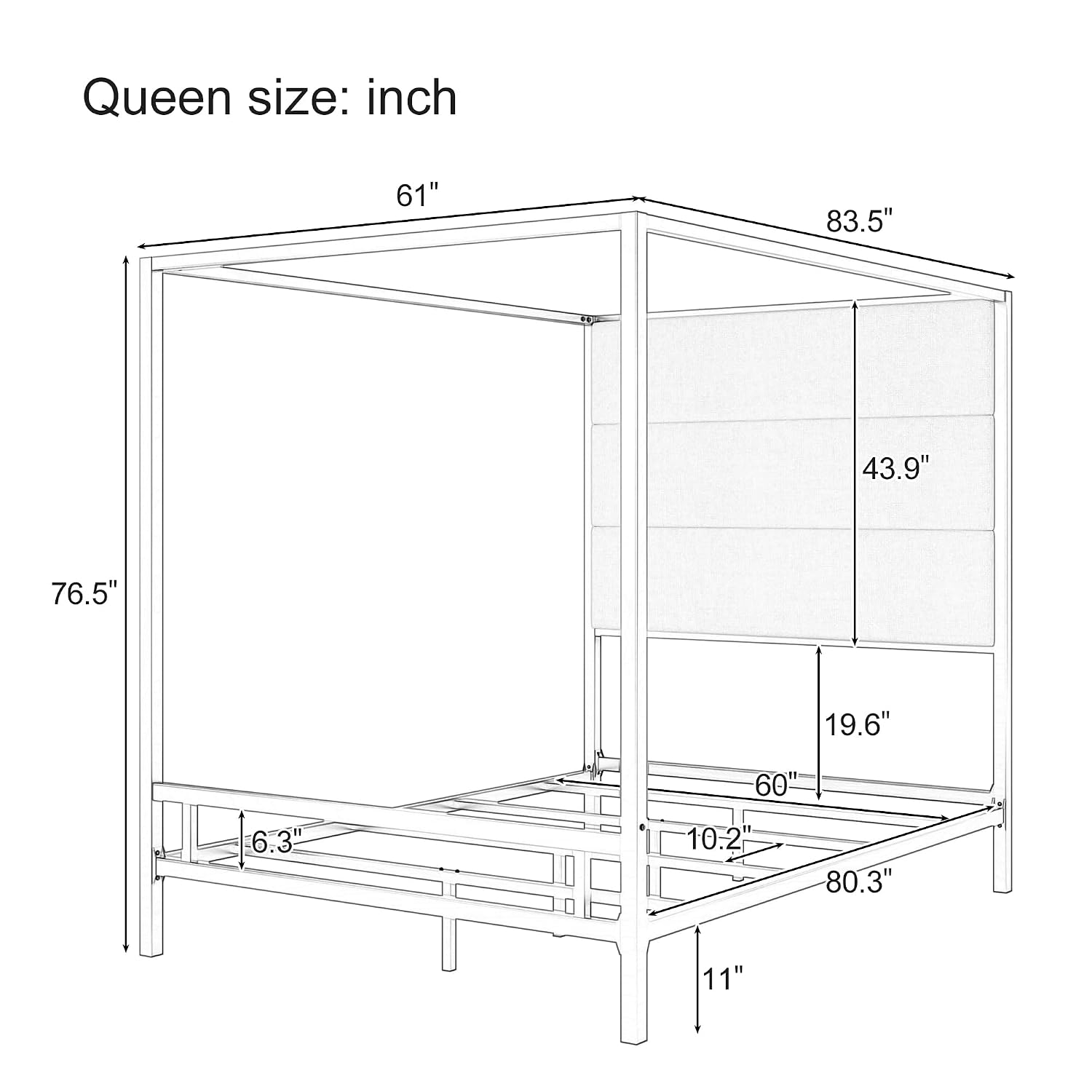 Queen Canopy Bed Frame Metal 4 - Canopy Bed Frame Metal Queen recensie en prijs