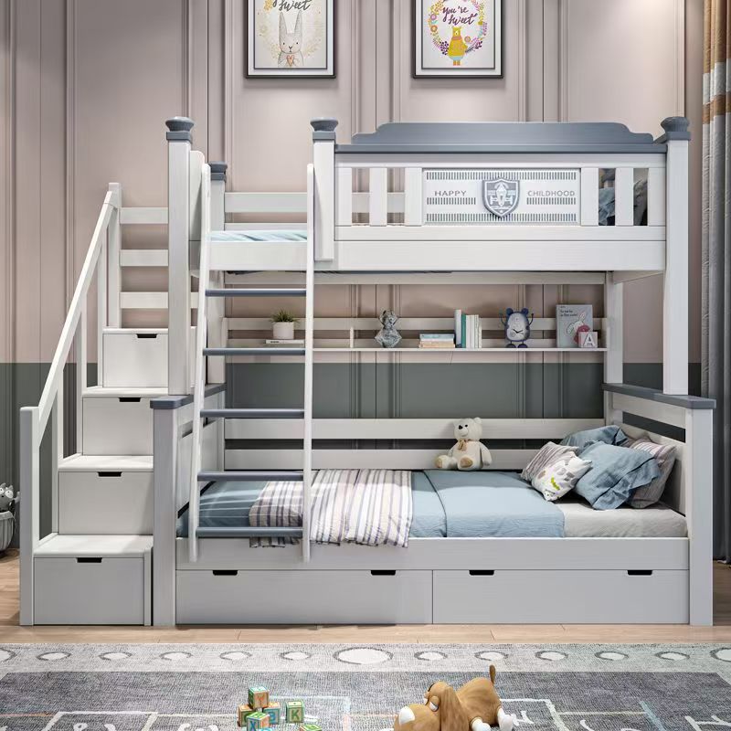 Goedkope houten kinderkamermeu - Bunk Bed With Stairs And Slide recensie en prijs