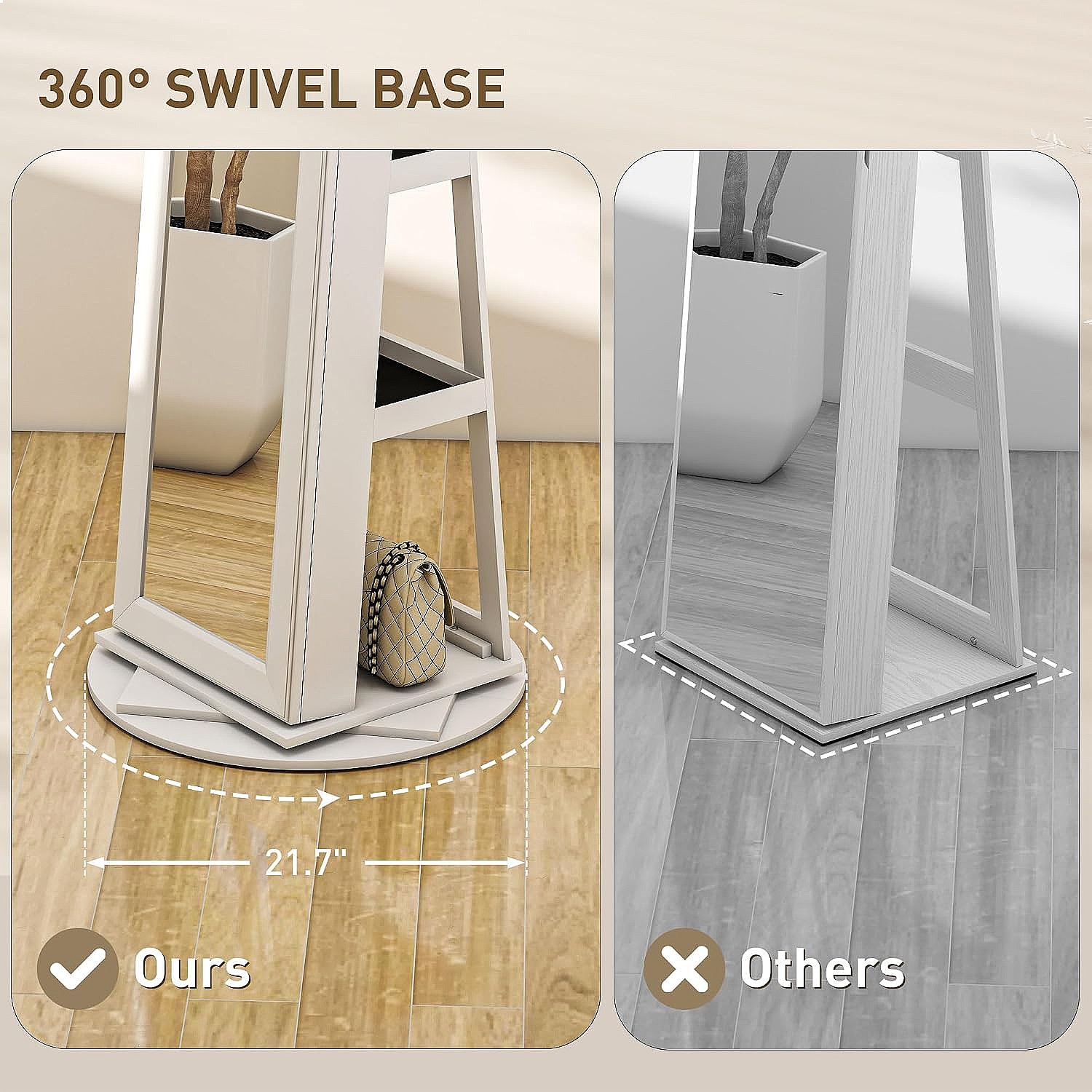 HOMCOM 360 °   Draaibare, afsl - Full Length Mirror Jewelry Armoire recensie en prijs